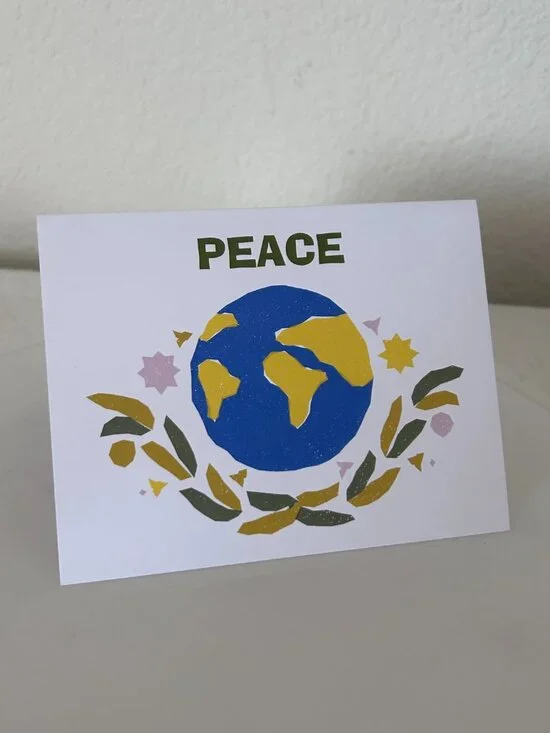 10 Peace Globe Greeting Cards with 10 Matching Envelopes