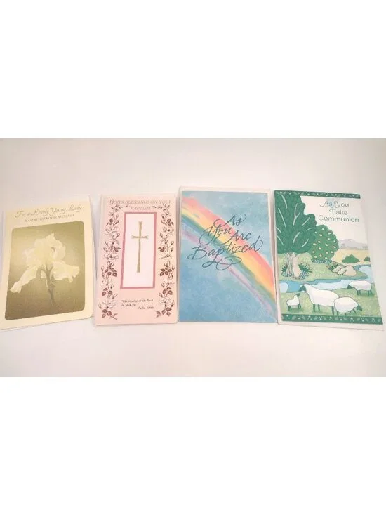 Baptism & Confirmation Celebration Greeting Card Lot Of 4 Religious Cards