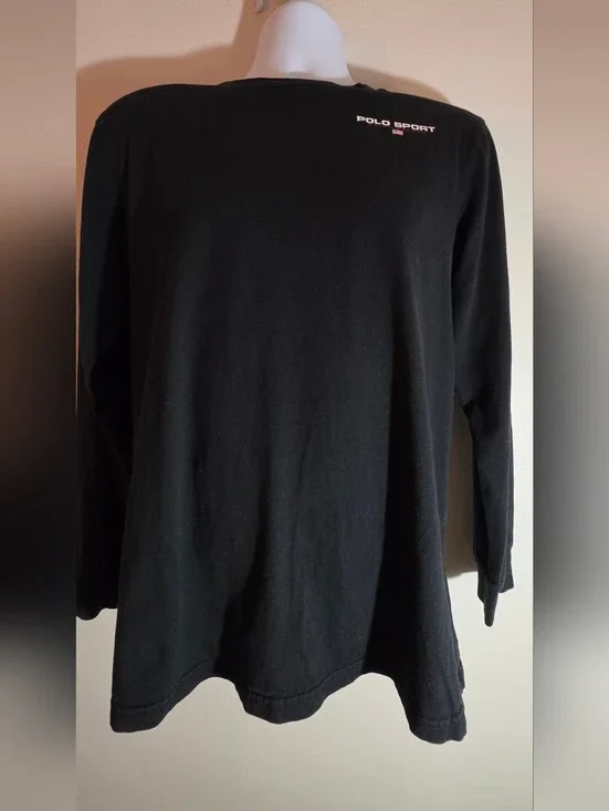Polo by Ralph Lauren Kid's Black Long-Sleeve Crew Neck Shirt