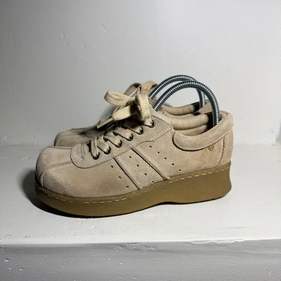 Y2K Report Shoes Sneaker Platform Tan Suede Women Size 7