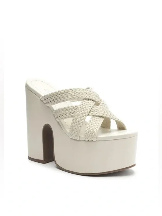 SCHUTZ Aneka Atanado Leather Platform Sandal Size 11