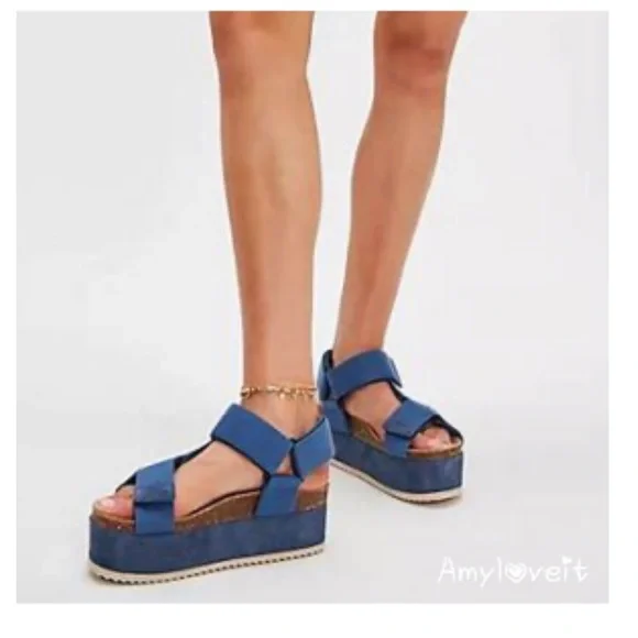 Free People X Intentionally Blank Rule Breaker Remix Flatforms Sandals - EU39