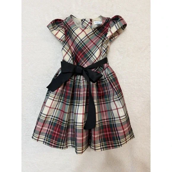 Ralph Lauren Dress Plaid Multicolor Tartan Plaid Baby 12 Mos EUC