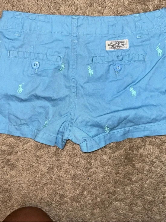 Ralph Lauren Light Blue Embroidered Polo Shorts