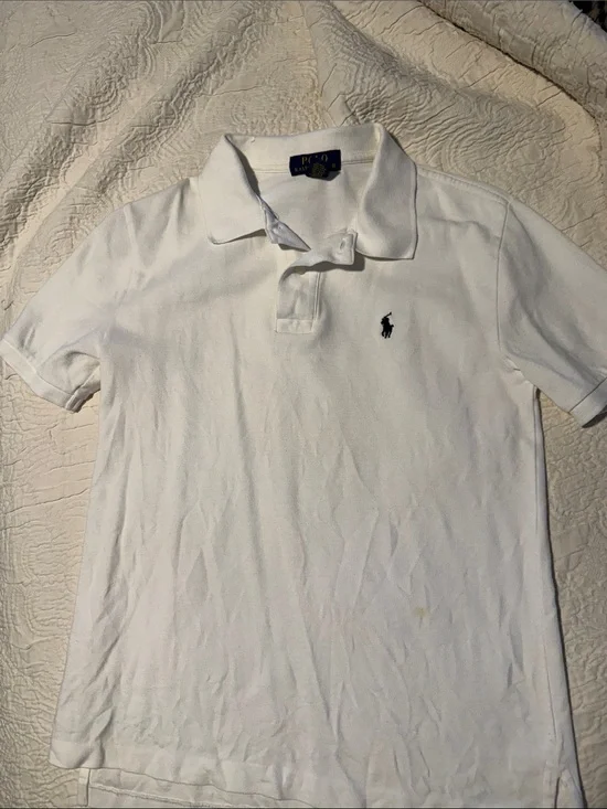 Ralph Lauren Kids White Polo with Navy Pony