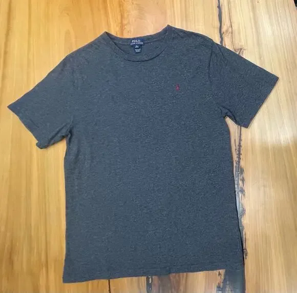 Polo Ralph Lauren Charcoal Grey Short Sleeve Shirt 18 20 Boys XLRed Horse