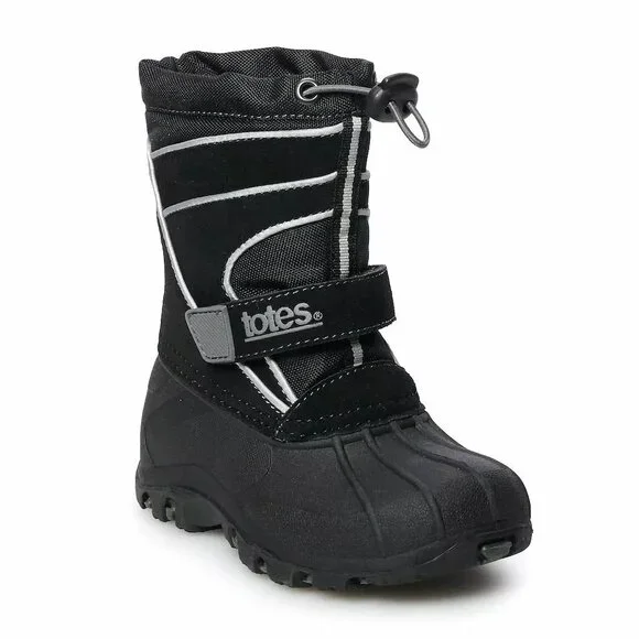 Totes Teo Toddler Boys' Winter Boots Weatherproof Slip‎ On Snow Boot Sizes 5T