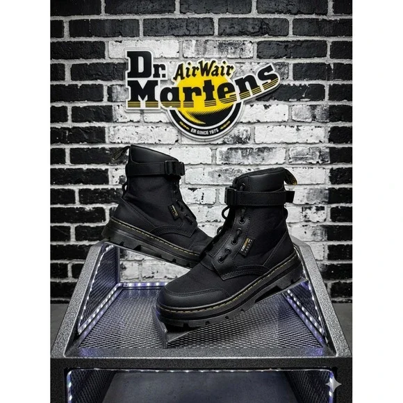 Dr. Martens Combs Tech 🖤II Cordura Black Utility Boots Zip Front Tactical‎
