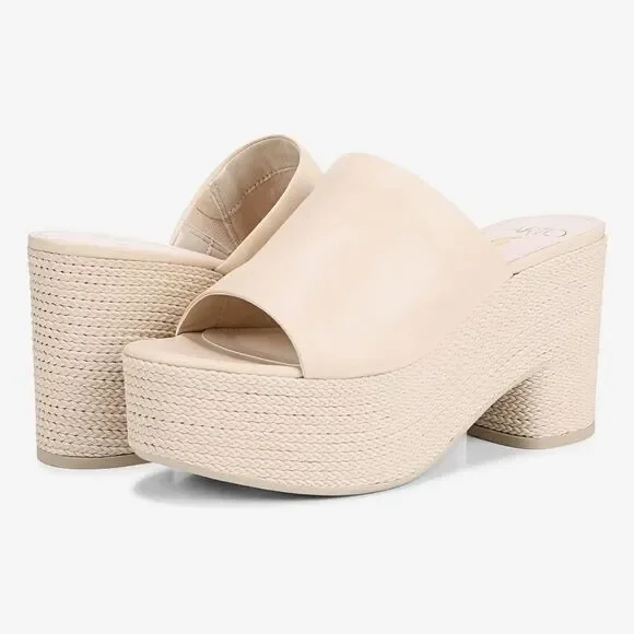 Sarto by Franco Sarto Sandals Women's 8.5 Coco‎ Leather Slip-On Platform Heels
