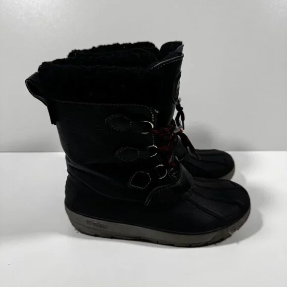 Pajar Waterproof Winter Snow Boots Black Faux Fur Lace-Up Boys Girls 3Y Outdoor