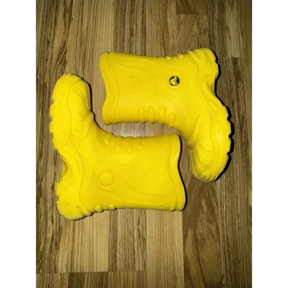 Crocs Size 1Y 1 Boys‎ Kids Youth Yellow Rain  Boots