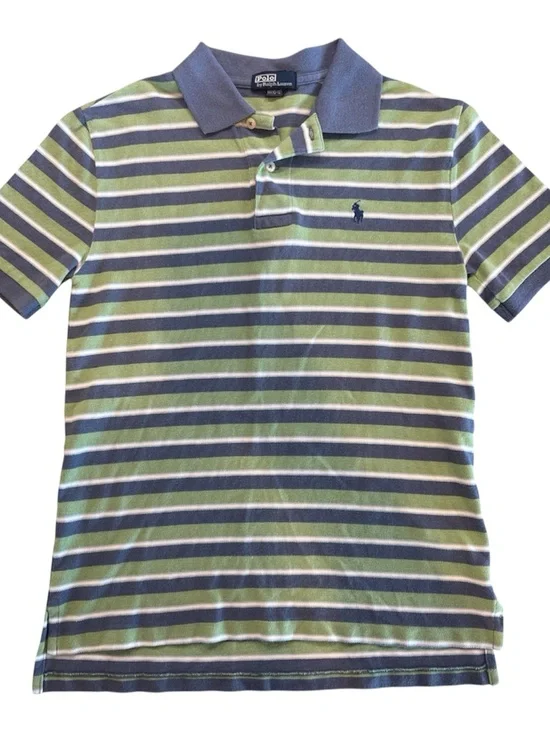 Ralph Lauren Kids Striped Polo in Blue & Green