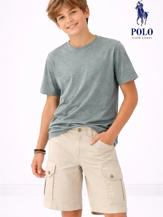 Polo Ralph Lauren Shorts Kids Cargo Beige Size 14 Cotton