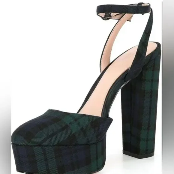 Antonio Melanix Born on Fifth Liv Tartan Plaid Closed Toe Platform Dress Pumps
