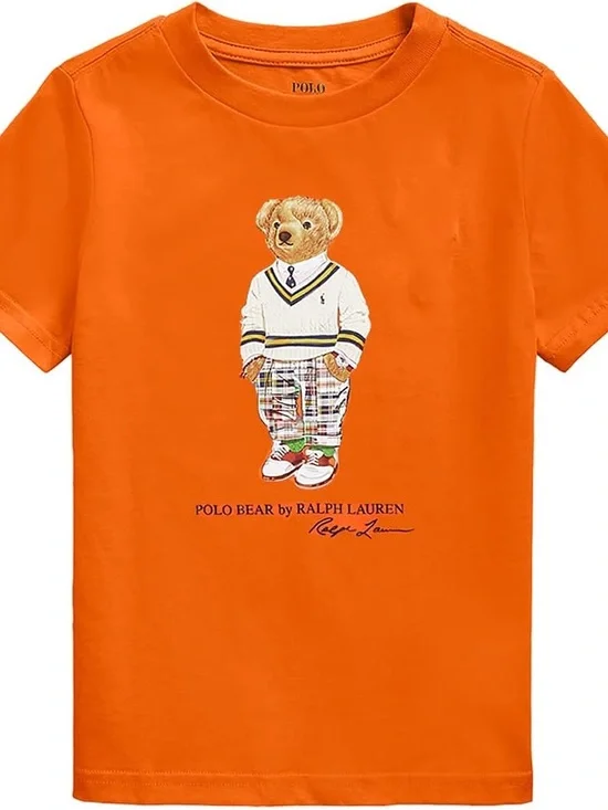 Ralph Lauren Orange Polo Bear Graphic Tee - Kids size XL 18/20 kids