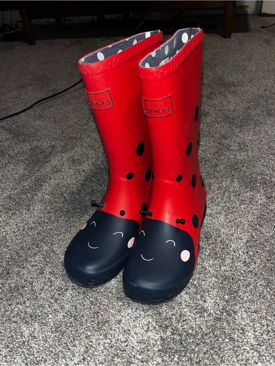 Joules lady bug Willie’s rain boots