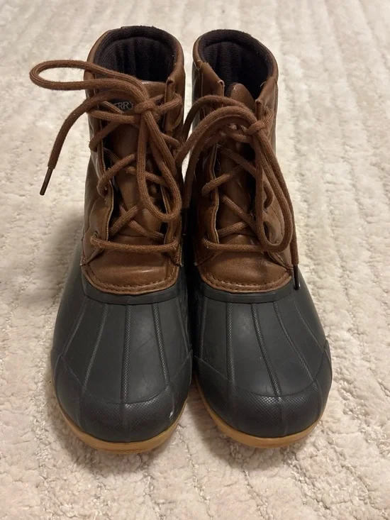 Sperry Brown and Black Kids Duck Rain & Snow Boots