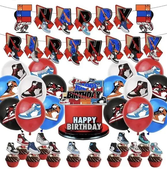 30 PCs Sneaker Birthday Party Decorations Sneaker Ball Themed Party Supplies