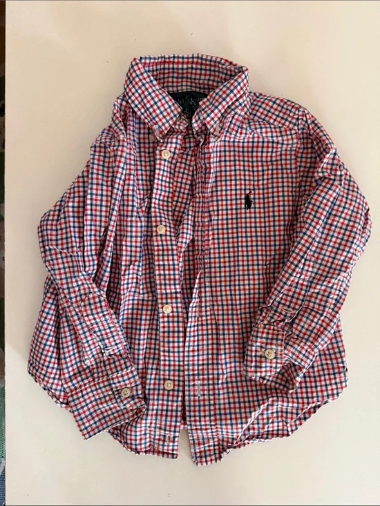 Ralph Lauren Red, White & Blue Check Button-Down Shirt