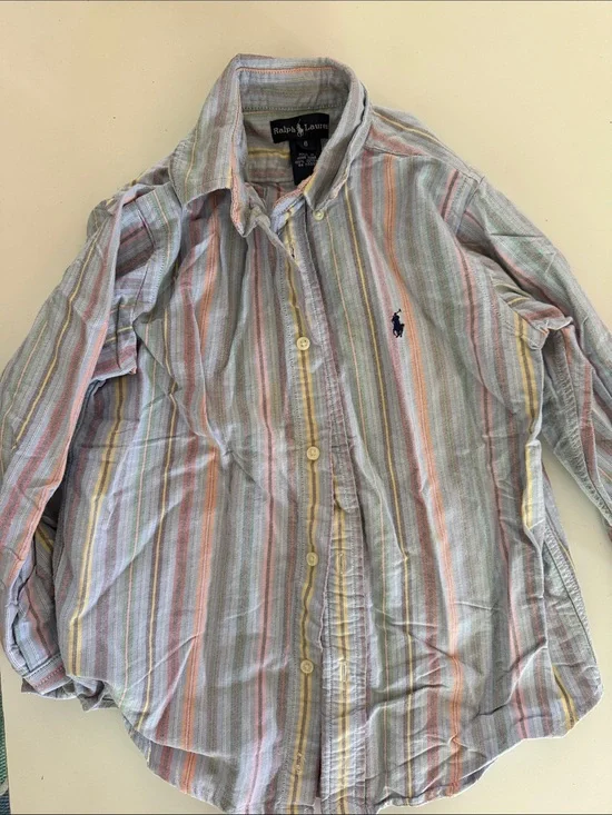 Ralph Lauren Pastel Multicolor Striped Button-Down Shirt