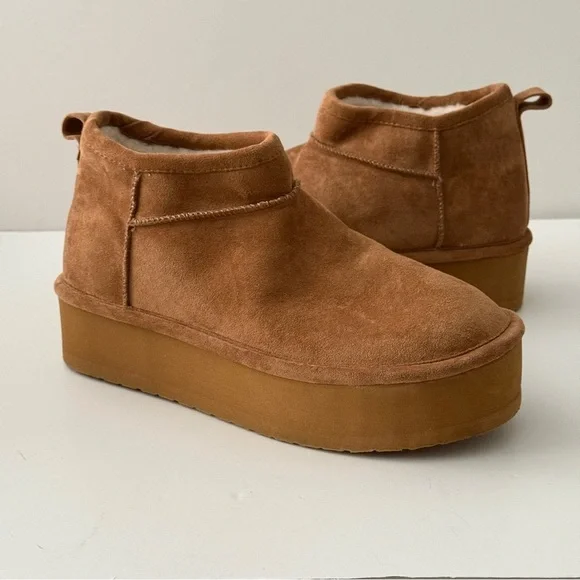 Madden Girl Embrace Platform Booties Tan