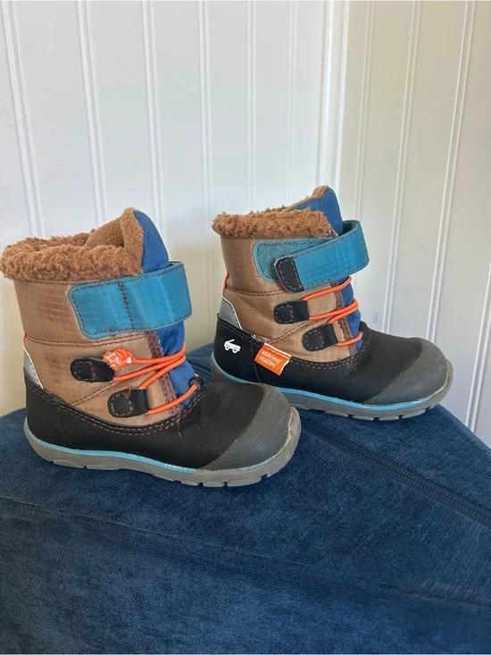 See Kai Run Kids Blue Teal Brown Orange Snow Boots