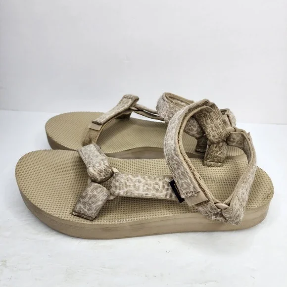 Teva Original Universal Sandals Womens 10 Tan Geometric Adjust Straps Hook Loop