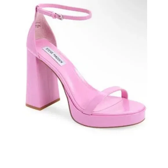 Steve Madden Veronica Hot Pink Platform Ankle Strap Sandals Heels