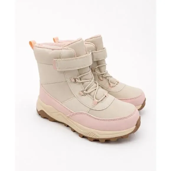 Cat & Jack Frankie Winter Snow Boots Girls Size 3 Pink Beige Insulated NWOB