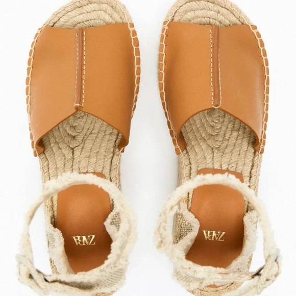 Zara limited edition leather platform sandals