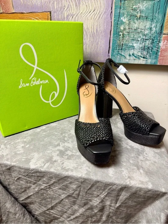 Brand New Sam Edelman Nattie Woven Napa Size 10M Beaded Platform Sandals
