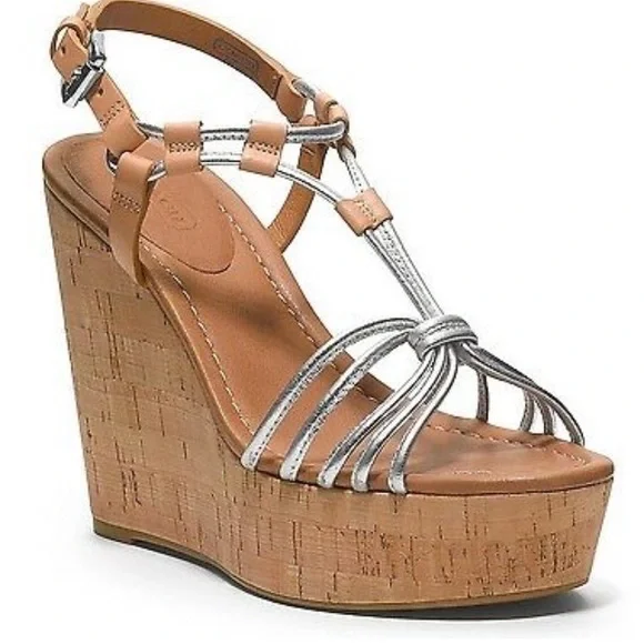 Coach Gorgiana cork wedge‎ sandal EUC size 9.5