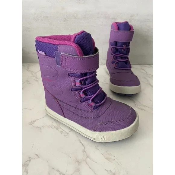 Merrel Boots Toddler Sz 10 Purple Snow Rain Waterproof Fall