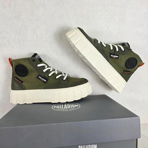 Palladium Pallatower Hi Women's Platform‎ Boots Size 9.5 Olive Night New in  Box