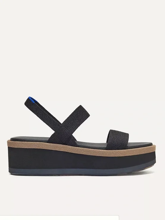 Rothy's The Lightweight Wedge Sandals black size 11 NEW without box