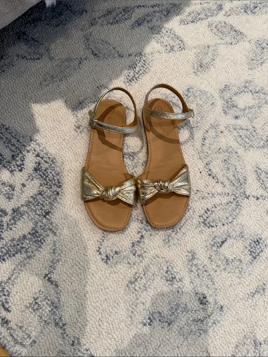 Cat & Jack Gold Knot Front Ankle Strap Girls' Sandals