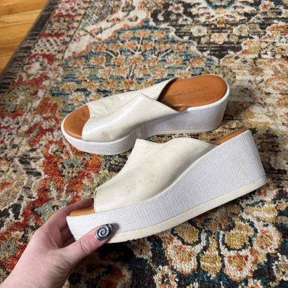 Andre Assous white platform sandals