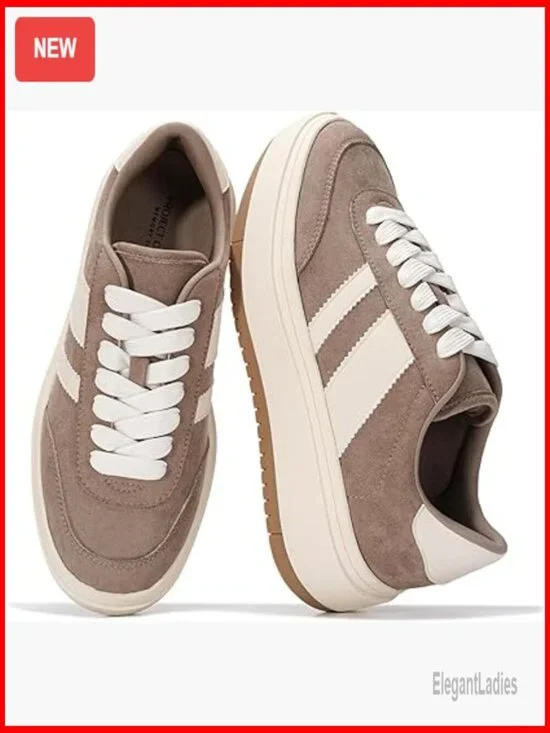 Women's Platform Sneakers with Memory Foam Insole Non-Slip Fashion Footwear