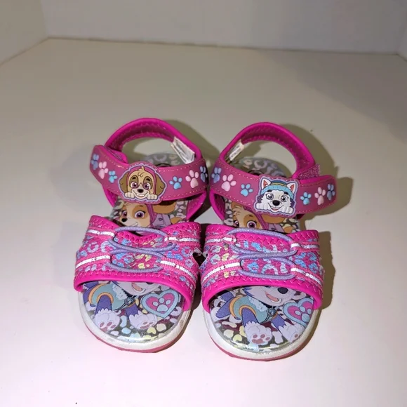 Nickelodeon Paw Patrol Toddler Girls Ankle Strap Light Up Sandals‎ Size 8