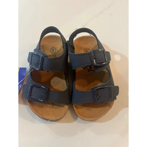 Beverly Hills Polo Club Toddler Boys Navy Blue Buckle Sandals BH90558 Size 5 NEW