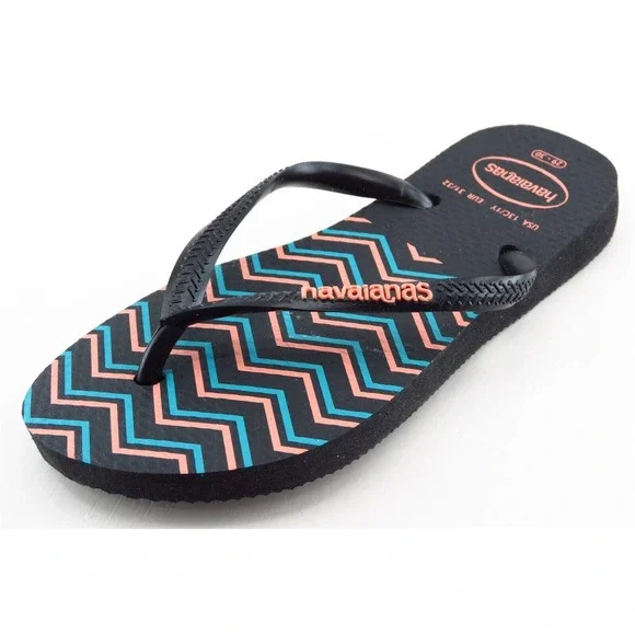 Havaianas Flip Flops Black Synthetic Toddler‎ Girls Size 13-1 Casual Sandals