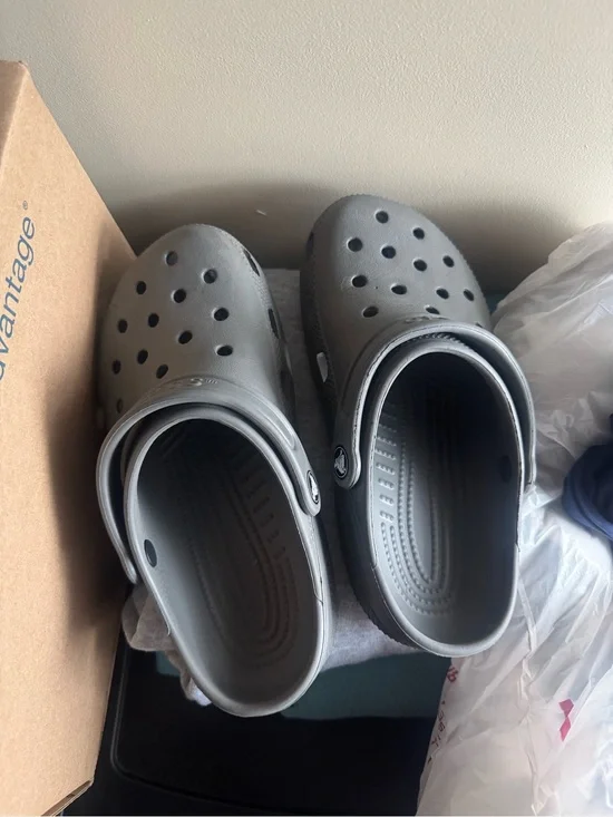 Kids Grey Slip-On Clog Shoes