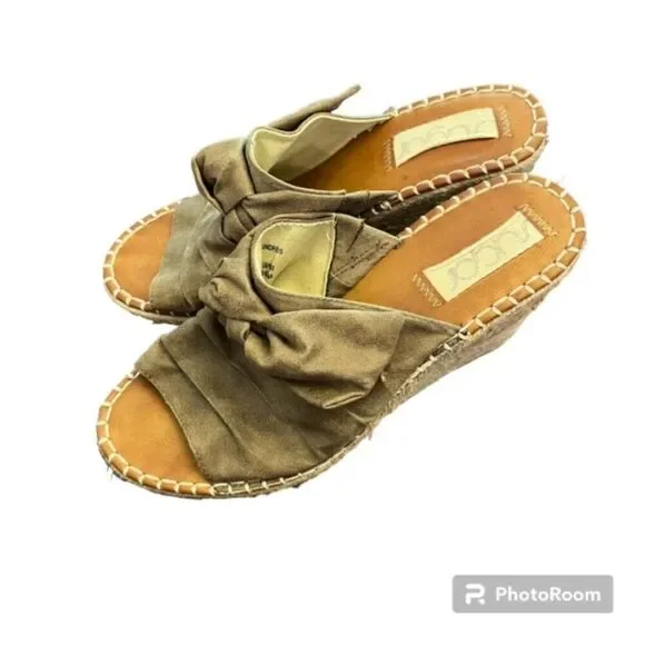 SUGAR Womens Tan Canvas Platform‎ Sandals Size 9