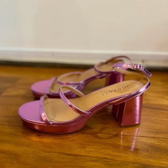 Pink Metallic Platform Heels