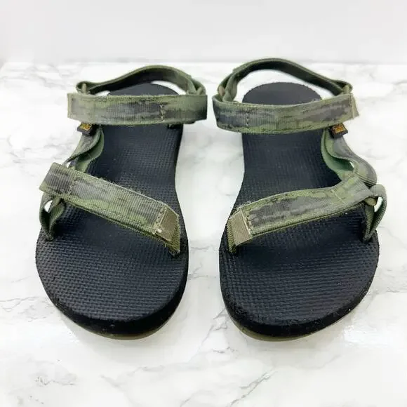 Teva Original Green Universal Tie Dye Quick Dry Sandals Big Kids‎ Size 5