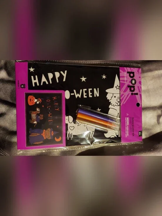 pop Halloween Color-Your-Own Party Banner - Black & Purple 4 Poster Lot