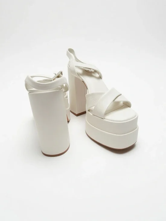 Brand new Aldo White High Platform Block Heel Sandals