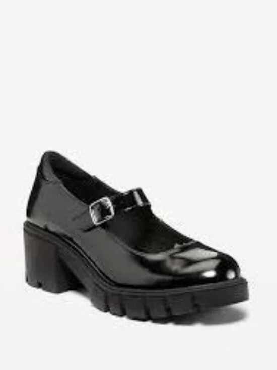 NWT Old Navy | Chunky Lug Sole Mary Jane Heels | Black, 9.5