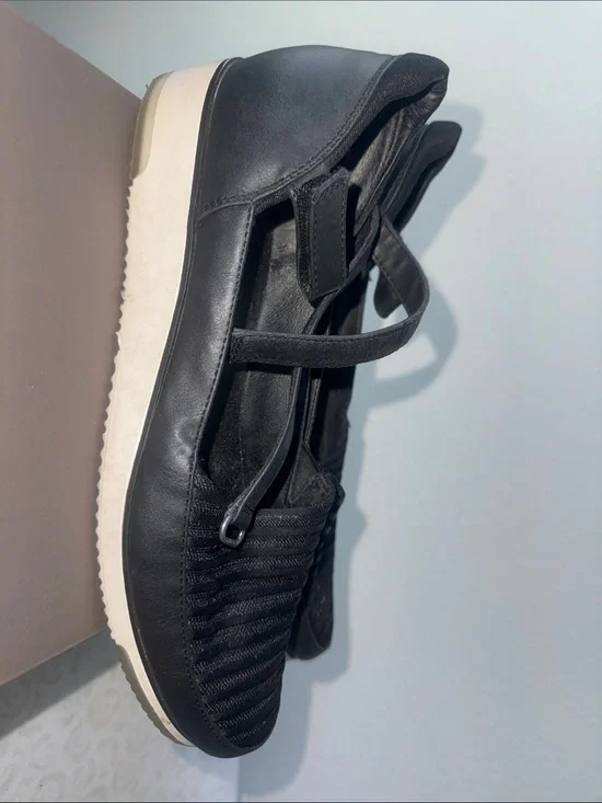 BareTraps Black Slip-On Mary Jane platform with White Sole