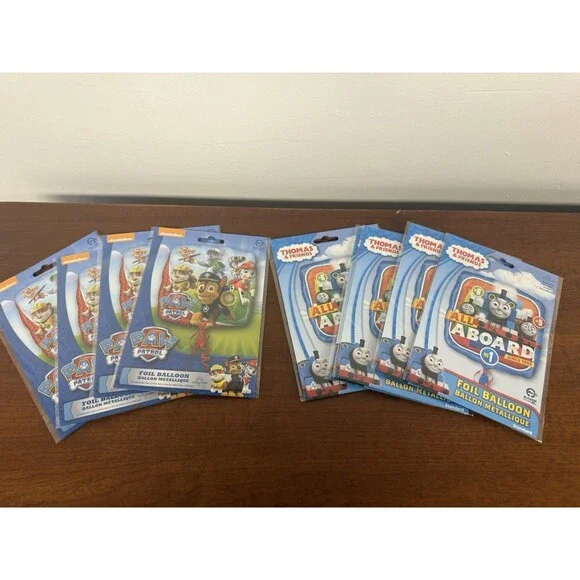 Lot Of 9 Thomas And Friends & Law Patrol Foil Balloons.